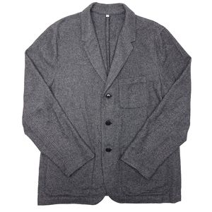 Gap Italian Nova Fides Wool Blend Cardigan Sweater Mens XL 3 Button Gray Collar